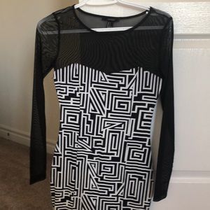 black and white striped dress